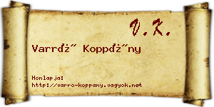 Varró Koppány névjegykártya